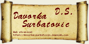 Davorka Šurbatović vizit kartica